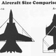 Line drawings of the A-12, with wings extended and folded, overlaid against the F-14 and A-6